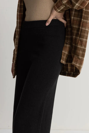 Rhythm Dune Wide Leg Knit Pant Black