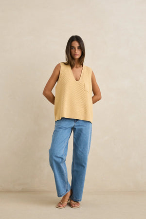 Rhythm Archer Knit Vest Sand