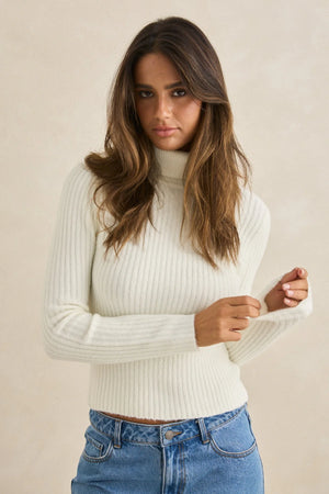 Rhythm Amara Roll Neck Knit White