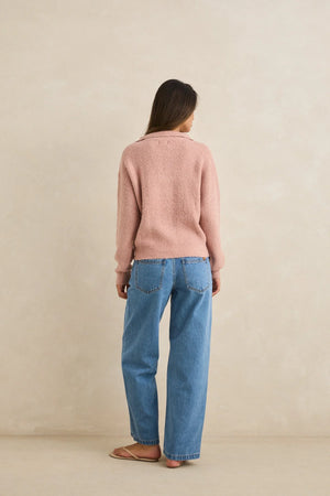 Rhythm Quinn Zip Knit Pink