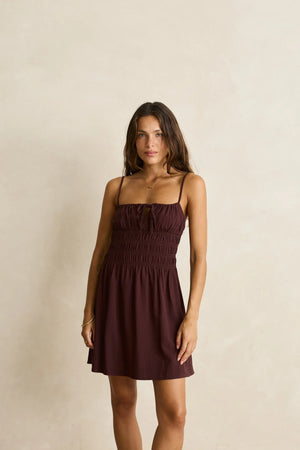Rhythm Staple Mini Dress Chocolate