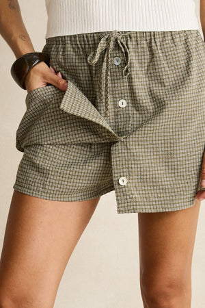 Rhythm Lenni Check Skort Olive
