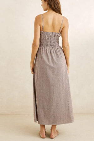 Rhtyhm London Check Midi Dress Chocolate