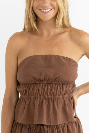 Rhythm Nadia Strapless Top Chocolate