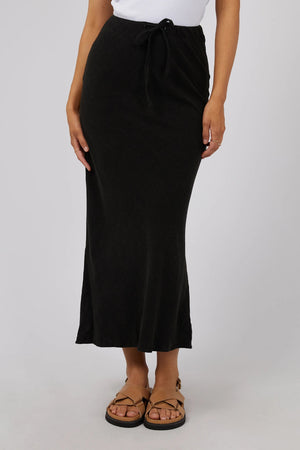 All About Eve Luxe Linen Maxi Skirt Black