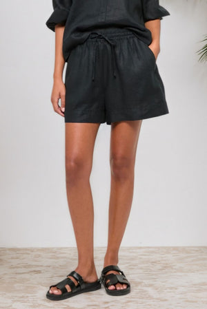 Mutig Linen Blend Shorts Black