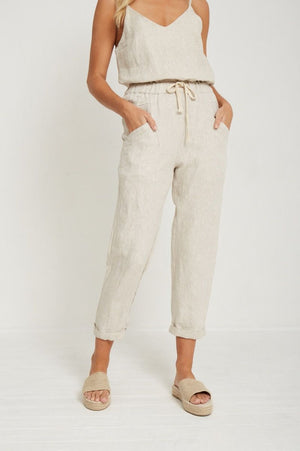 Little Lies Luxe Linen Pants Natural