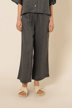 Nude Lucy Lounge Linen Crop Pant Coal