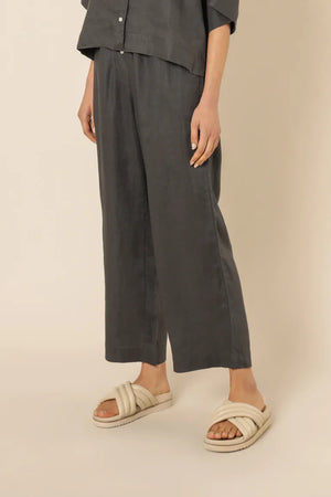 Nude Lucy Lounge Linen Crop Pant Coal