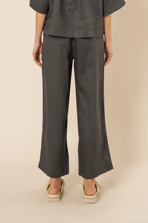 Nude Lucy Lounge Linen Crop Pant Coal
