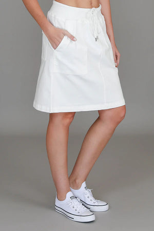 3rd Story Pisces Drawstring Chino Skirt White