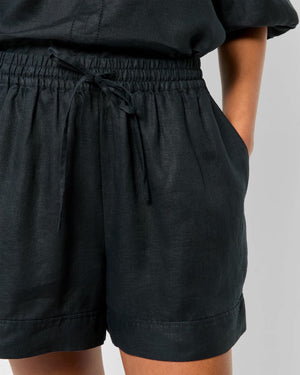 Mutig Linen Blend Shorts Black