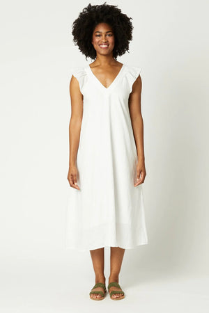 Eb & Ive Nala linen Maxi Dress Salt white