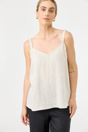 Eb & Ive Studio Linen Tank Tusk