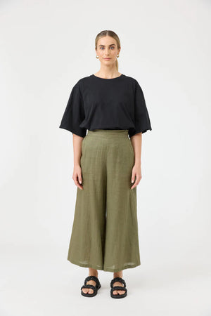 Eb & Ive Studio Crop Pant Khaki