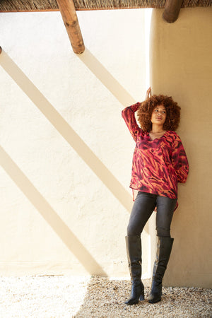 Eb & Ive Bantu Top Magenta