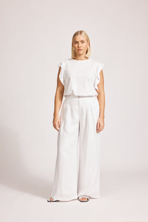 Eb & Ive Francia Frill Tank White