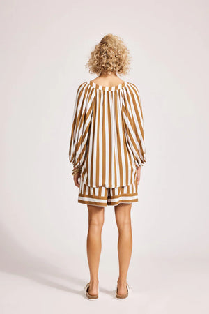 Eb & Ive Treville Stripe Blouse Caramel