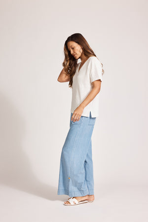 Eb & Ive Artemis V Knit Top White