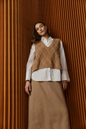 Eb & Ive Liora Knit Vest Mocha