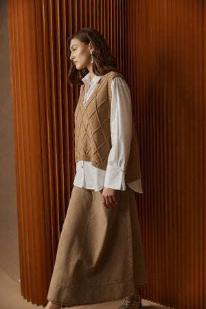 Eb & Ive Liora Knit Vest Mocha