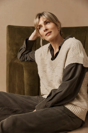 Eb & Ive Orin Knit Vest Dune