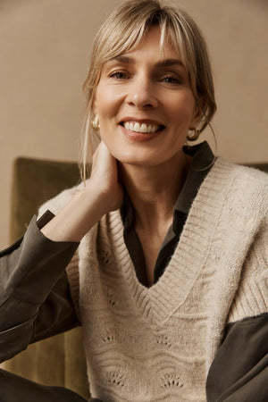 Eb & Ive Orin Knit Vest Dune