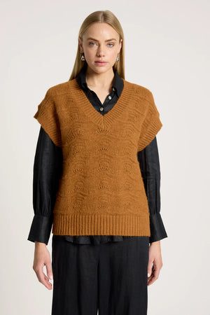 Eb & Ive Orin Knit Vest Caramel