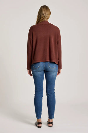 Eb & Ive Samira Crop Cardigan Mahogany