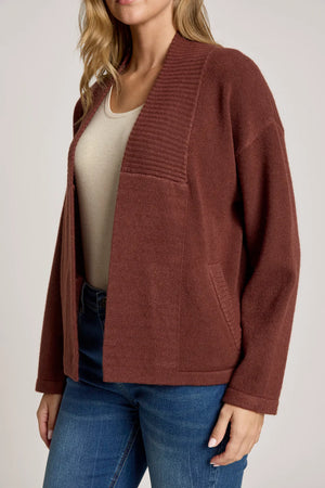 Eb & Ive Samira Crop Cardigan Mahogany