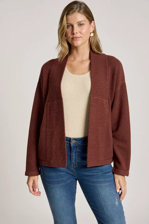 Eb & Ive Samira Crop Cardigan Mahogany