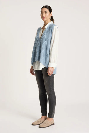 Eb & Ive Liora Knit Vest Lake