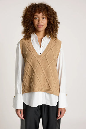 Eb & Ive Liora Knit Vest Mocha