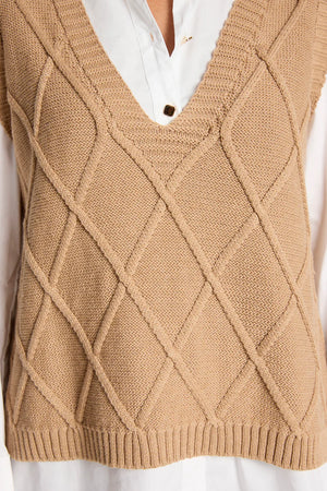 Eb & Ive Liora Knit Vest Mocha