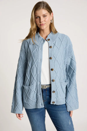 Eb & Ive Liora Crop Cardigan Lake