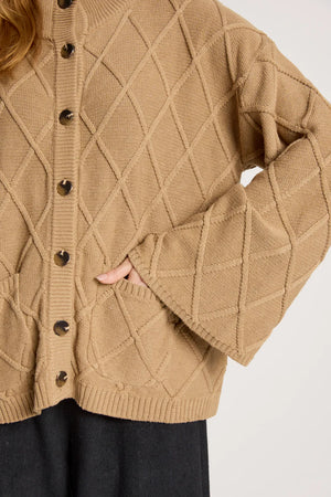 Eb & Ive Liora Crop Cardigan Mocha