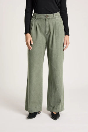 Eb & Ive Bodhi Denim Pant Olive
