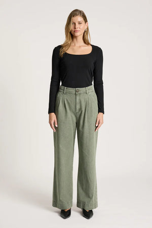 Eb & Ive Bodhi Denim Pant Olive