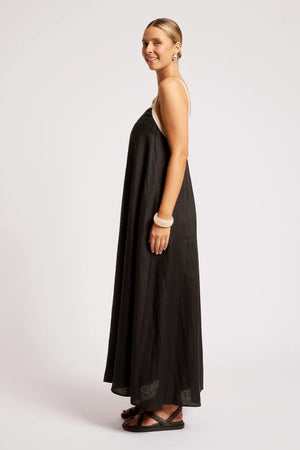 Eb & Ive Maris Splice Tank Maxi Dress Black / Tusk