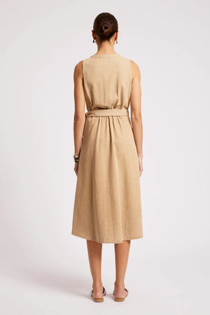 Eb & Ive Dusk Denim Wrap Dress Dune