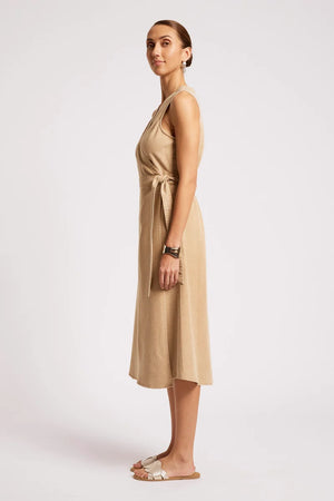 Eb & Ive Dusk Denim Wrap Dress Dune