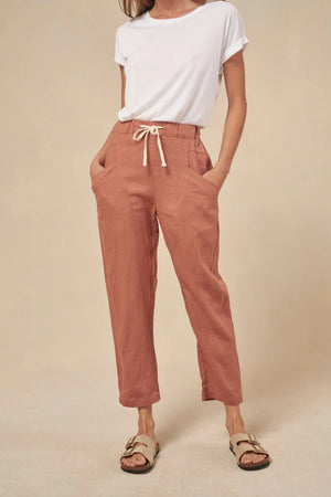 Little Lies Luxe Linen Pants Terracotta