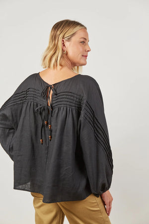 Isle Of Mine Panorama Tuck Blouse Onyx