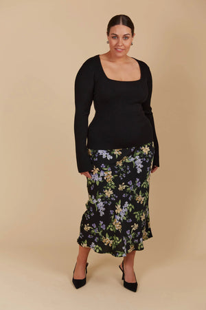 Isle Of Mine Juno Square Neck Top Onyx