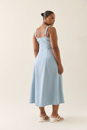 Isle of Mine Sofie Denim Tank Dress Sky