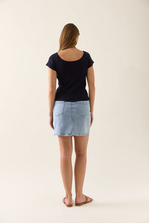 Isle of Mine Adele Knit Tshirt Navy