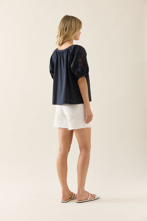 Isle of Mine Nilsa Button Top Navy