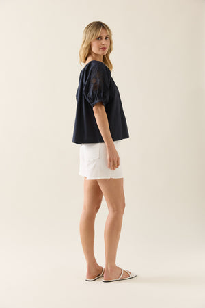 Isle of Mine Nilsa Button Top Navy