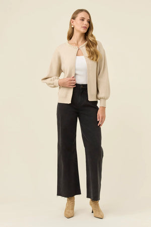 Isle Of Mine Nell Pearl Cardigan Stone