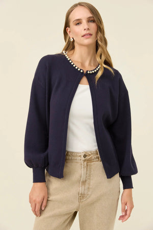Isle Of Mine Nell Pearl Cardigan Navy